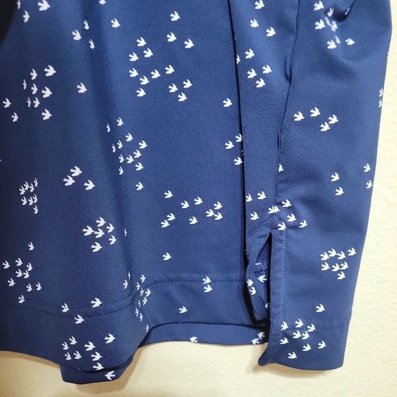 FootJoy Lisle Flock Of Birds Print Self Collar Golf Polo Shirt XL with Club Logo - Picture 5 of 8